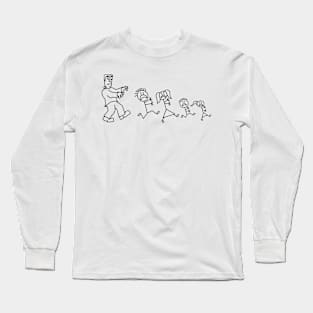 Frankenstein chases stick family Long Sleeve T-Shirt